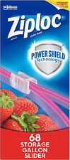 Ziploc Gallon Food Storage Slider Bags, Power Shield Technology 68 Count