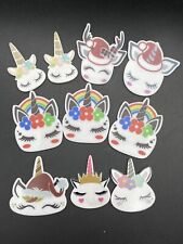 10 Pcs Variety Unicorn Flatback Craft Accessories Variety of Sizes