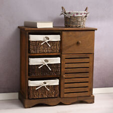 Dressing + 3 Basket Drawers Highboard Multi-Purpose Cabinet Hallway Shabby Chic