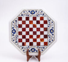 18 Marble Octagon Chess Table Top with Inlay Art Coffee Table for Home v1"