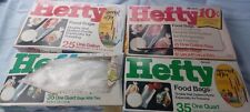 4 Boxes Vintage HEFTY Food Bags 2 1 Gallon boxes and 2 1 quarters boxes.