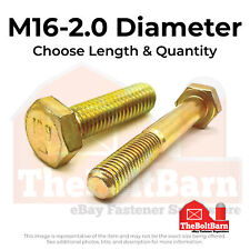 M16-2.0 Class 10.9 Hex Cap Screws Zinc Yellow (Choose Length & Qty) - US