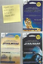 FRANCE Star Wars FNAC video Blu-Ray gift cards Set of 3 (2011) unused