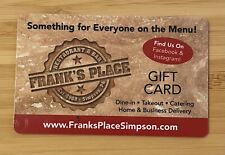 Frank's Place Restaurant & Bar Gift Cards $250 value! Discounted 30%!