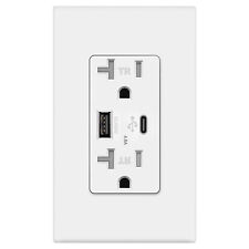 USB Type C 4.8A Wall Outlet Dual High Speed Duplex Receptacle 20 Amp, Smart Fast - Houston - US