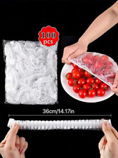 100pcs Plastic Food Cover Disposable Food Fresh-keeping Cover with Elastic USA
