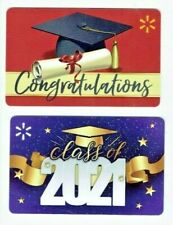 Walmart Gift Card LOT of 2 -Graduation Class of 2021 & Congratulations -No Value