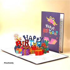 F03-3D Pop Up Birthday Cards with Colorful Gift Box