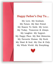 Sweet Fathers Day Card Gift for Husband Boyfriend, Best Gift Ideas for Him, Fath