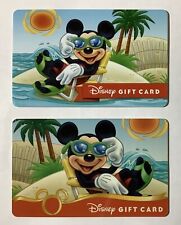 Collectible Disney Gift Cards- 2 x Mickey Mouse at the Beach