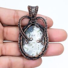 Tree Agate Gemstone Handmade Copper Wire Wrapped Jewelry Pendant 2.3 PBA210"