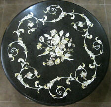 21 Black Marble Center Table Top Unique Design Inlay mop round Coffee Table"