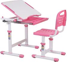 Kids Desk Desk with Chair Drawer and Reading Stand Kids Pink