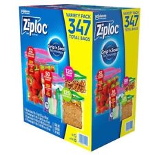 Ziploc Seal Top Bags, Variety Pack, 347-count Kitchen Food Meal Meat Storage USA