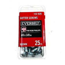 25 pcs Everbilt Gutter Screws #8 x 3/8 in Pan Head Phillips Drive 102 826 Brown - Sacramento - US