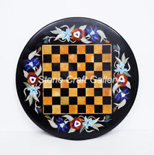 18 Marble Chess Game Table Semi Precious stone Handmade Inlay pietra dura"