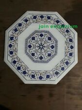 18'' White Marble Table Top malachite dining Coffee Center Inlay blue Lapis hi4