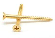 #14 x 1 1/4 Wood Screw Phillips Flat Head Brass - Libertyville - US"