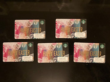 Lot of 5 Starbucks Gift Cards Happy Easter 2014 Easter Egg and Ribbon Bow Bal $0