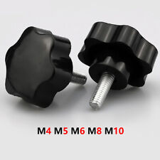 M4 - M10 Black Plum Bakelite Thumb Screws Knob Bolt Star Knob Hand Tighten Screw - CN