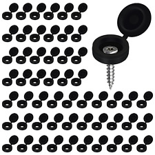 100Pcs Screw Caps Plastic Hinged Screw Cover Caps Shutter Cap Large Black NEW - Willowbrook - US