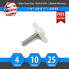 1/4-28 x 1" Thumb Screw Stainless Steel - Gray Tee / Wing Knob - USA - Ringwood - US"