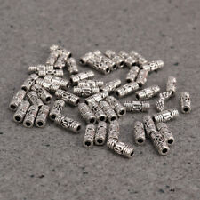 50 pcs Tibetan Silver Column Tube Spacer Beads Jewelry Making Findings for