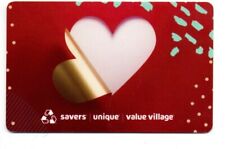 Savers Red Gold Pink Heart Gift Card No $ Value Collectible Unique Value Village