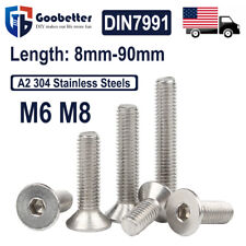 M6 M8 Flat Head Socket Cap Allen Screws A2 Stainless Steel DIN7991 L=8mm-90mm - Ontario - US