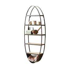 Oval Open Rustic Metal Tall Wooden Wall Shelving Unit Industrial Minimalist - Toronto - Canada