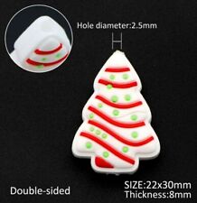 1 pc. Christmas Tree Cake Silicone Focal Bead, Beadable accessories