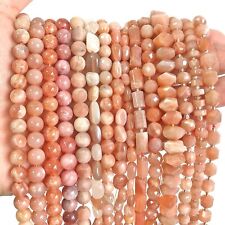 Natural Sunstone Irregular Faceted Round Loose Sun Beads for Jewelry Making DIY