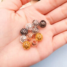 25 Pcs Necklace Beads Round Loose Bracelet Hollow Out Accessories