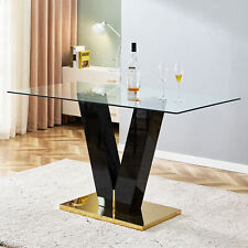 Modern Glass Dining Table Minimalist Rectangular Table For 6-8 - Mumbai - India