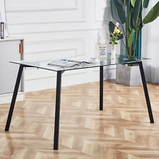 Modern Minimalist Rectangular Glass Dining Table, 51 W x 31"D x 30" H - Mumbai - India"