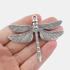 10Pcs Large Antique Silver Dragonfly Charms Pendants Jewelry Findings 72x63mm