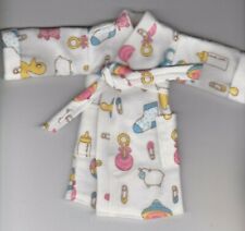 Baby Items Print Flannel Robe That Fits Ken/Barbie and Elf Doll R3