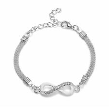 Fashion Silver Bangle Women Infinity Adjustable Chain Bracelet Jewelry Gift