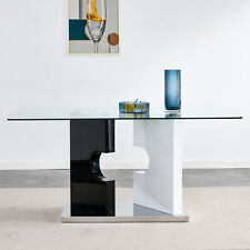 Minimalist Dining Table 0.39 Tempered Tabletop 6-8 slab Special-Shaped Bracket - Fontana - US"