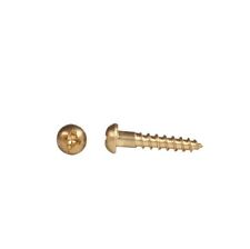 #2 x 1/4 ROUND HEAD PHILLIPS, WOOD SCREWS, SOLID BRASS, SELECT QTY - Gaylord - US"