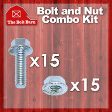 (15) 3/8-16x1-1/2 Grade 5 Serrated Hex Flange Bolts &(15) 3/8-16 Serr Flange Nut - Cleveland - US