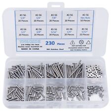 #2-56 UNC Nuts and Bolts Assortment Kit 230Pcs Phillips Pan Head Screws Bolts... - Lathrop - US