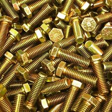 (150) 3/8-16 X 1-1/4" Grade 8 Hex Head Cap Screw Bolt Yellow Zinc Plated Coarse - West Bend - US"