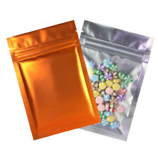 100x Matte Flat Clear/Orange Mylar Zip Lock Bags 3.25x5in (Free 2-Day Shipping)