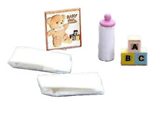 Dollhouse Baby Items Set Nappies Bottle Miniature 1:12 Scale Nursery Accessory