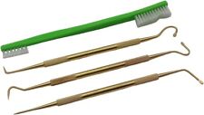 4 pc Gunsmithing Brass Pick & Brush Set Flat Edge, Fine Point, Angled Edge Pick