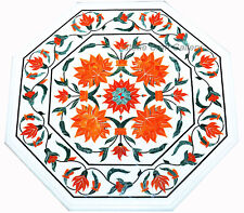 18 Marble Table Top Inlay Semi Precious stones Floral work Home Decor"