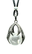 Dragon Claw Quartz Neckace Pendant Crystal Ball Bead Cord Statement Jewellery