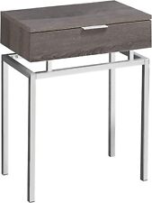 Offex 24 H Rectangular Modern Accent End Table with Chrome Metal Base - Dark - Toronto - Canada"