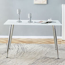 Modern minimalist imitation silver metal leg living rooms marble dining table - Mumbai - India